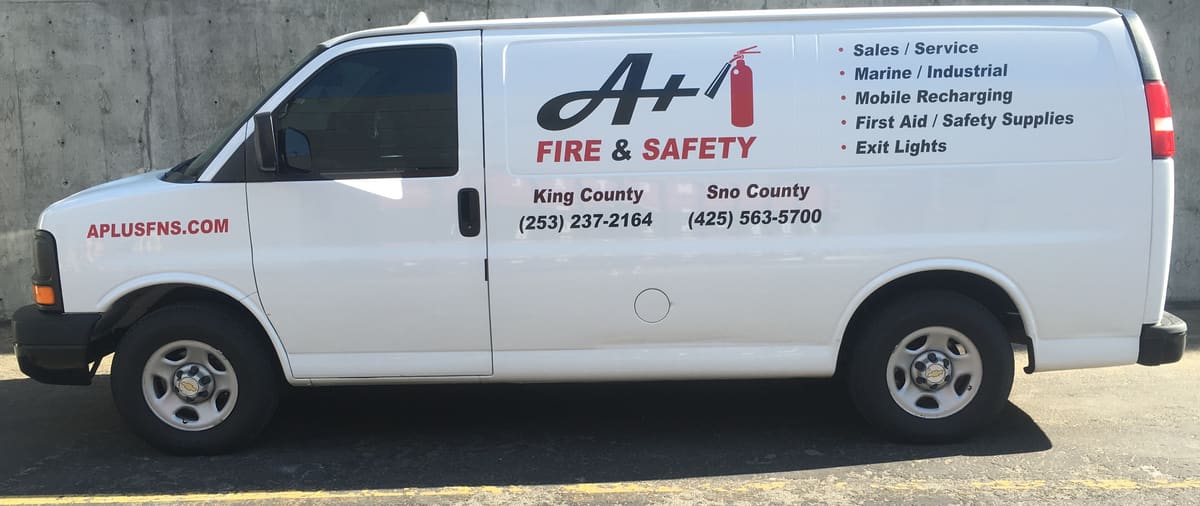 A+ Fire & Safety service van
